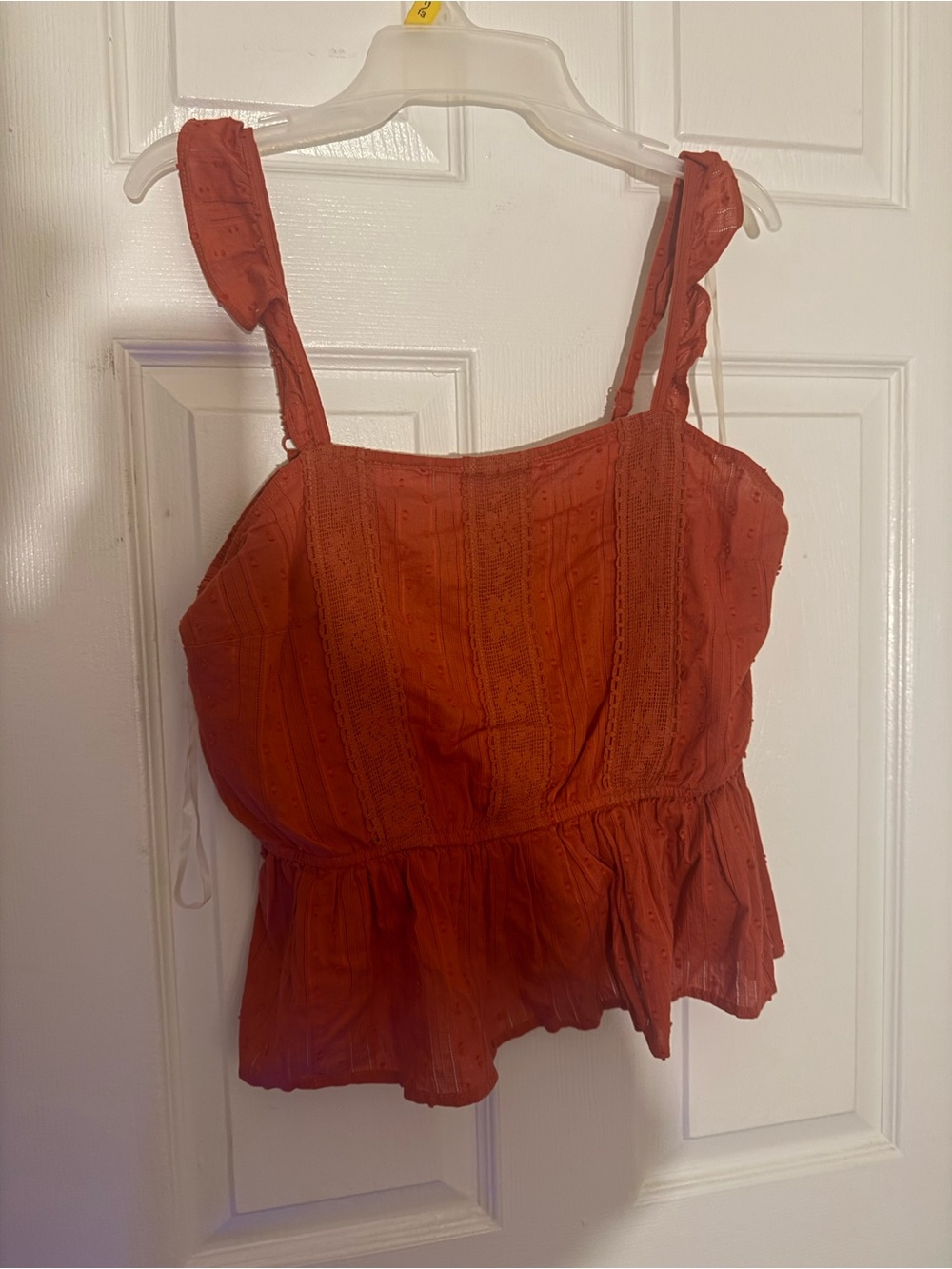 Planet Gold Rust Orange Ruffled Camisole